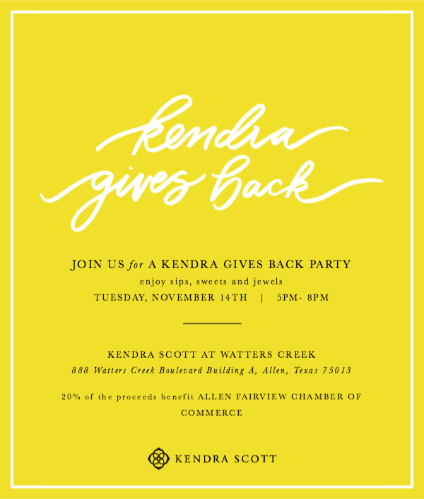 Kendra Gives Back Party