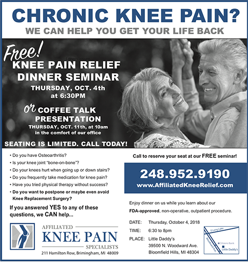 FREE Knee Pain Relief Dinner Seminar