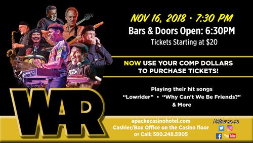 War Concert at Apache Casino Hotel