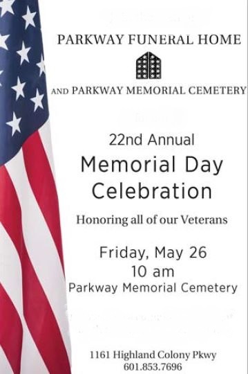 Parkway Memorial 22nd Annual Memorial Day Celebration