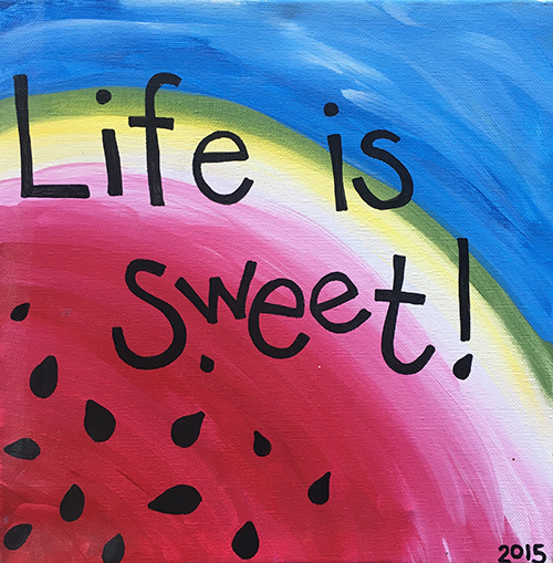 Family Canvas Painting: Sweet Summer Watermelon