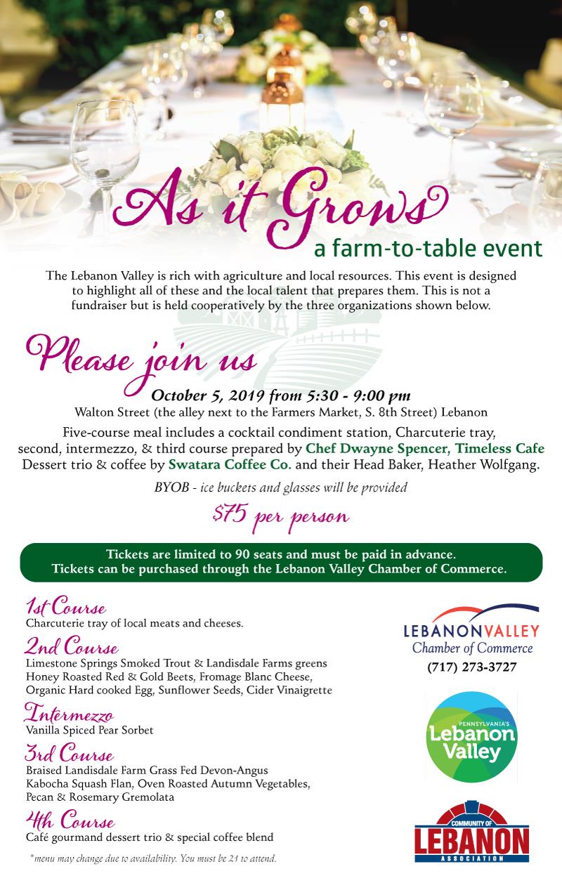 As it Grows... A Farm to Table Event