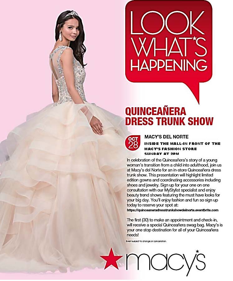 Quinceanera Dress Trunk Show @ Macy's Mall Del Norte