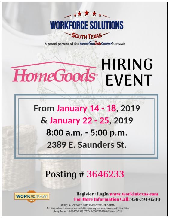 Workforce Solutions HomeGoods Hiring Event