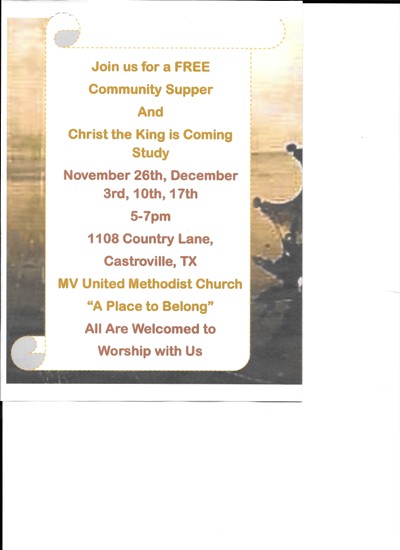 Community Supper & Christ the King is Coming Study