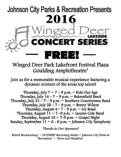 2016 Winged Deer Park Concert Series (Thursdays)