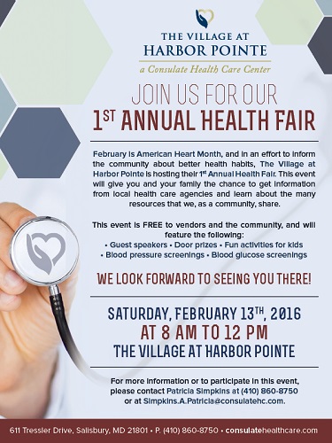 1st Annual Health Fair At The Village At Harbor Pointe