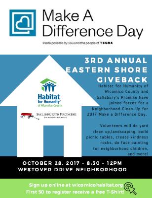 Make a Difference Day '17: 3rd Annual Eastern Shore Giveback