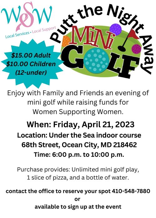 WSW Putt the Night Away Mini Golf Fundraiser