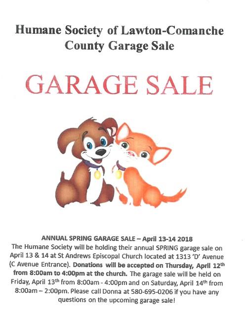 Humane Society of Lawton-Comanche County Garage Sale