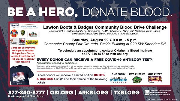Lawton Boots & Badges Community Blood Drive Challenge