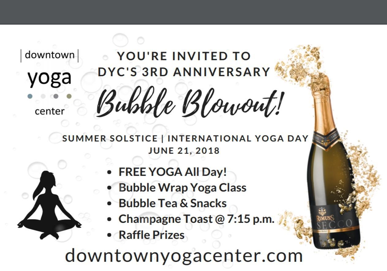 Downtown Yoga Center's 3rd Anniversary