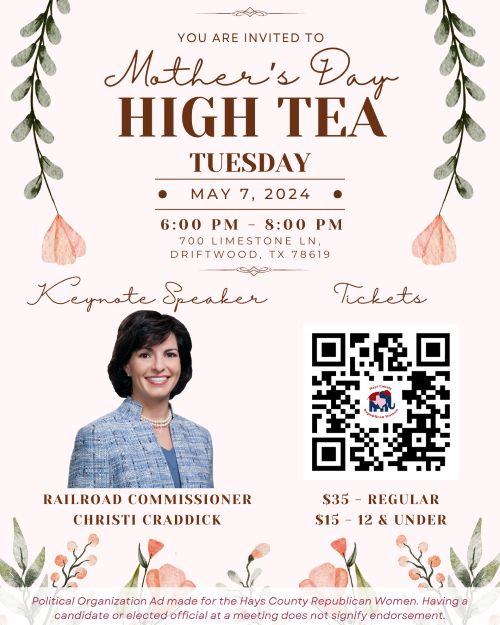 Hays County Republican Women Mother's Day High Tea